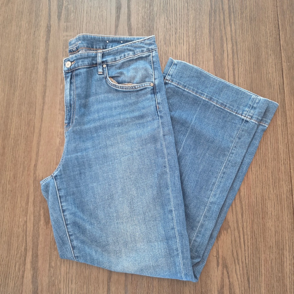 Chicos Trouser Jeans‎ Womens 16R 3R Medium Wash Wide Leg Denim Blue Pants